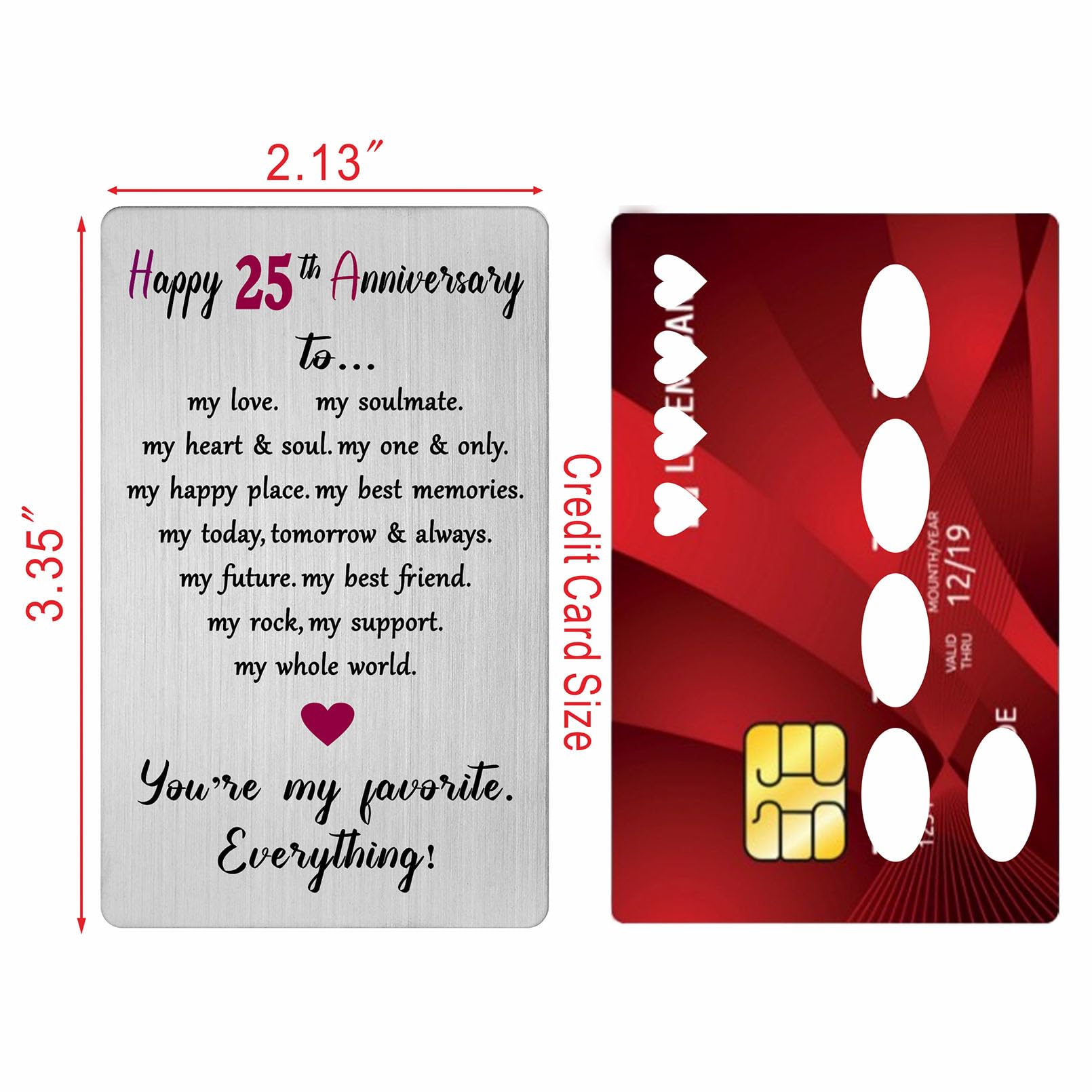 25th Anniversary Card for Women Men Him Her- 25 Year Anniversary Keepsake Gift for Husband Wife Spouse - Image 2
