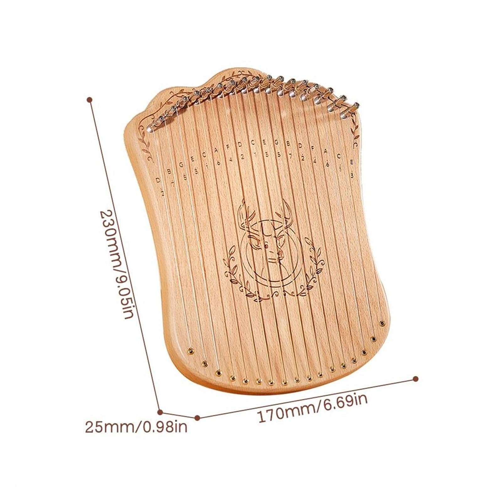harfe instrument 17-saitige Lyra-Harfe Tragbare Harfensaite Aus Massivem Buchenholz Mit Stimmschlüssel-Picks Für Anfänger Und Erwachsene(Blue)