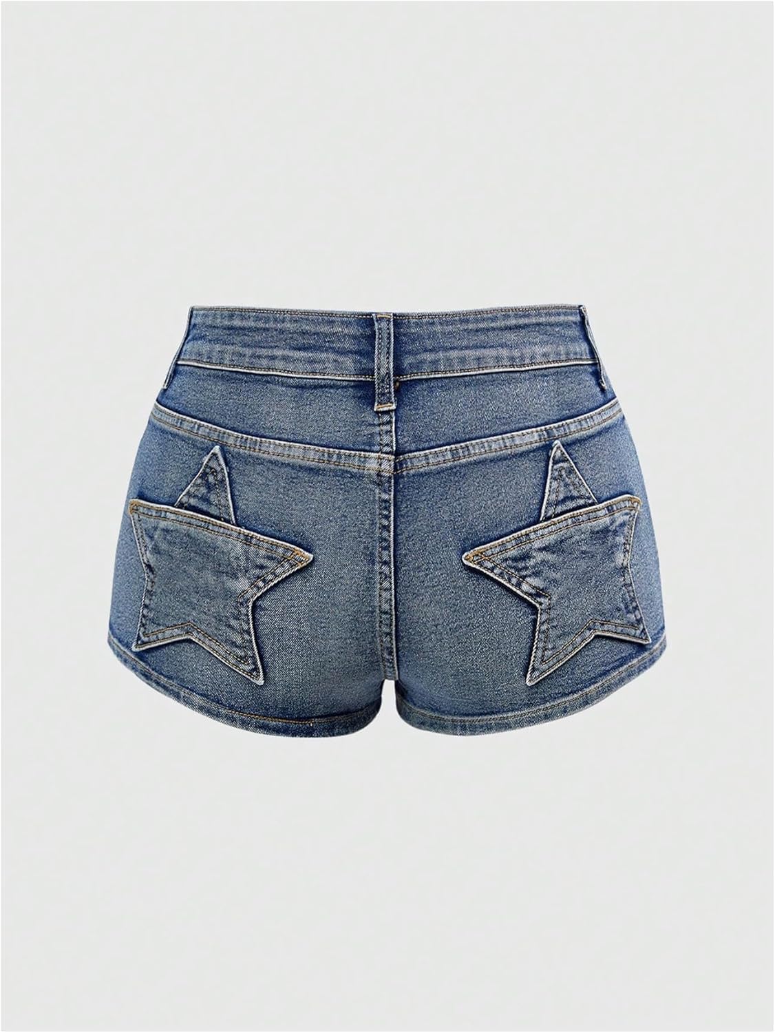 Floerns Women's Plus Size Punk Star Jean Shorts Grunge Outfit Skinny Mini Denim Shorts - Image 4