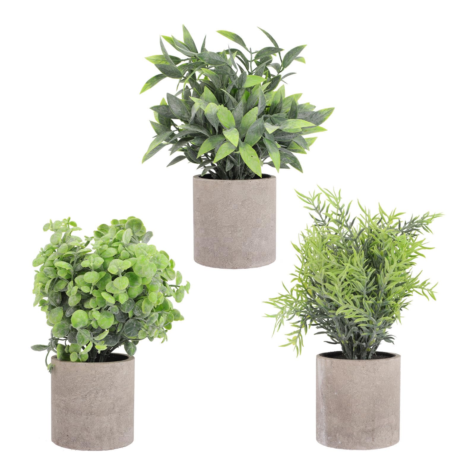EXCEART 3 Piezas Planta Artificial de Eucalipto en Maceta de Plástico