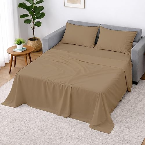 Miniatura 6 de Cottington Lane - Juego de sábanas para sofá cama tamaño Queen, 4 piezas de calidad premium 100% algodón egipcio para sofá cama extraíble, sofá