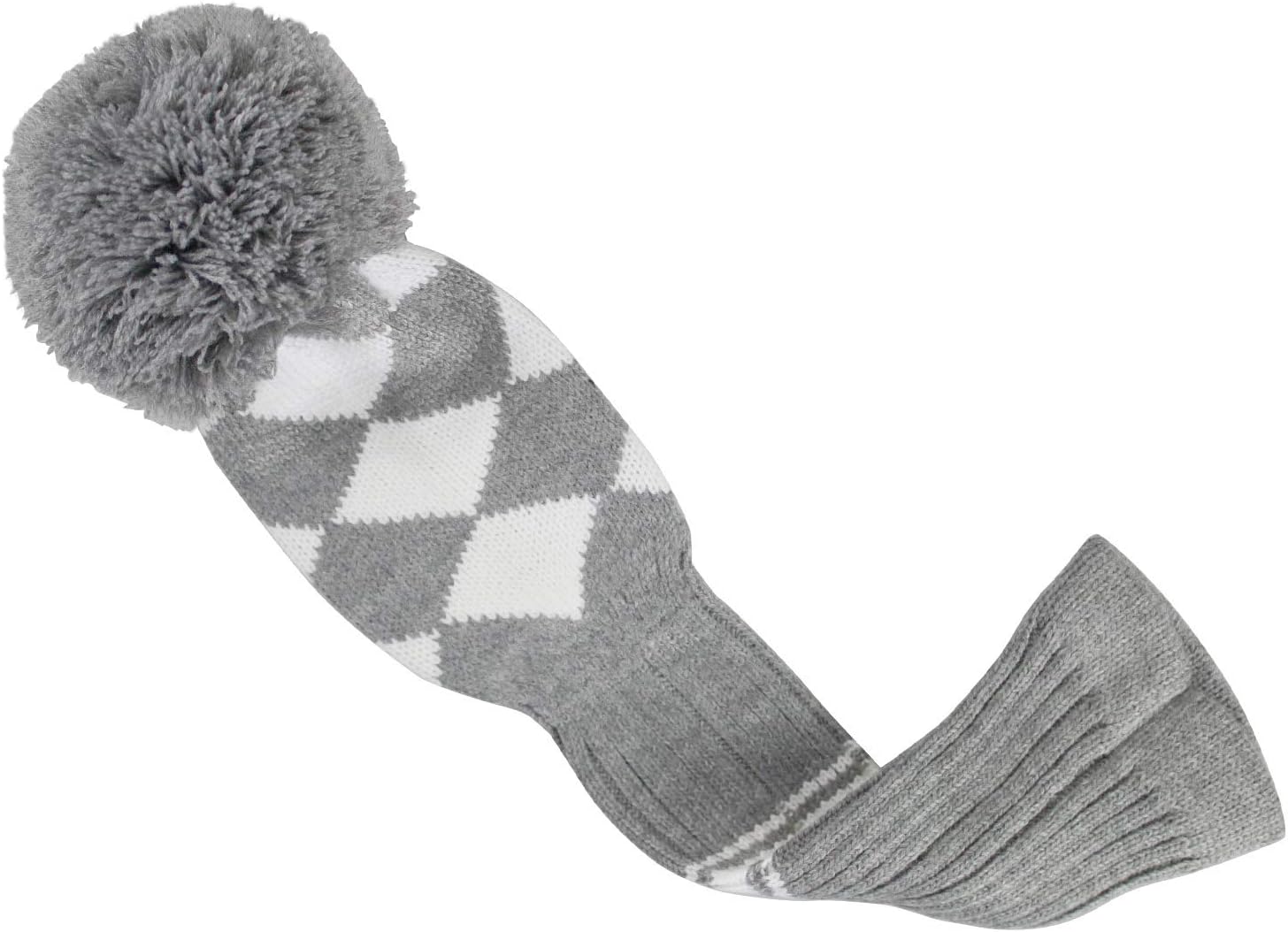 Scott Edward Knit Golf Club Cover with a Pom Set of 5 Head Covers Protect Driver Wood(460cc) 1 Fairway Wood2 and Hybrid/UT2 with Rotating Club Number Tags