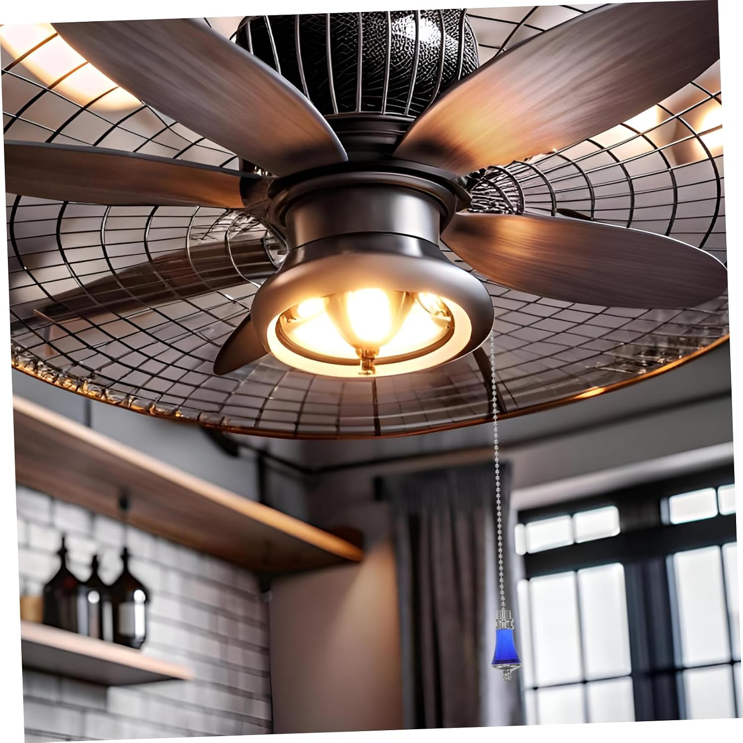 OUNONA Ceiling Fan Chain Extenders Crystal Pull Chain for Decorative Lighting Easy Install