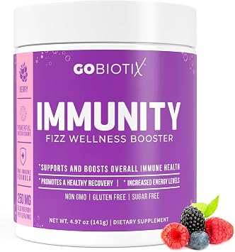 GOBIOTIX Vitamin C - Immune Defense Support Supplement - Immunity Powder Wellness Booster - Vegan Superfood - Elderberry, Turmeric, B12 Vitamin Supplement, Non-GMO and Sugar Free Berry