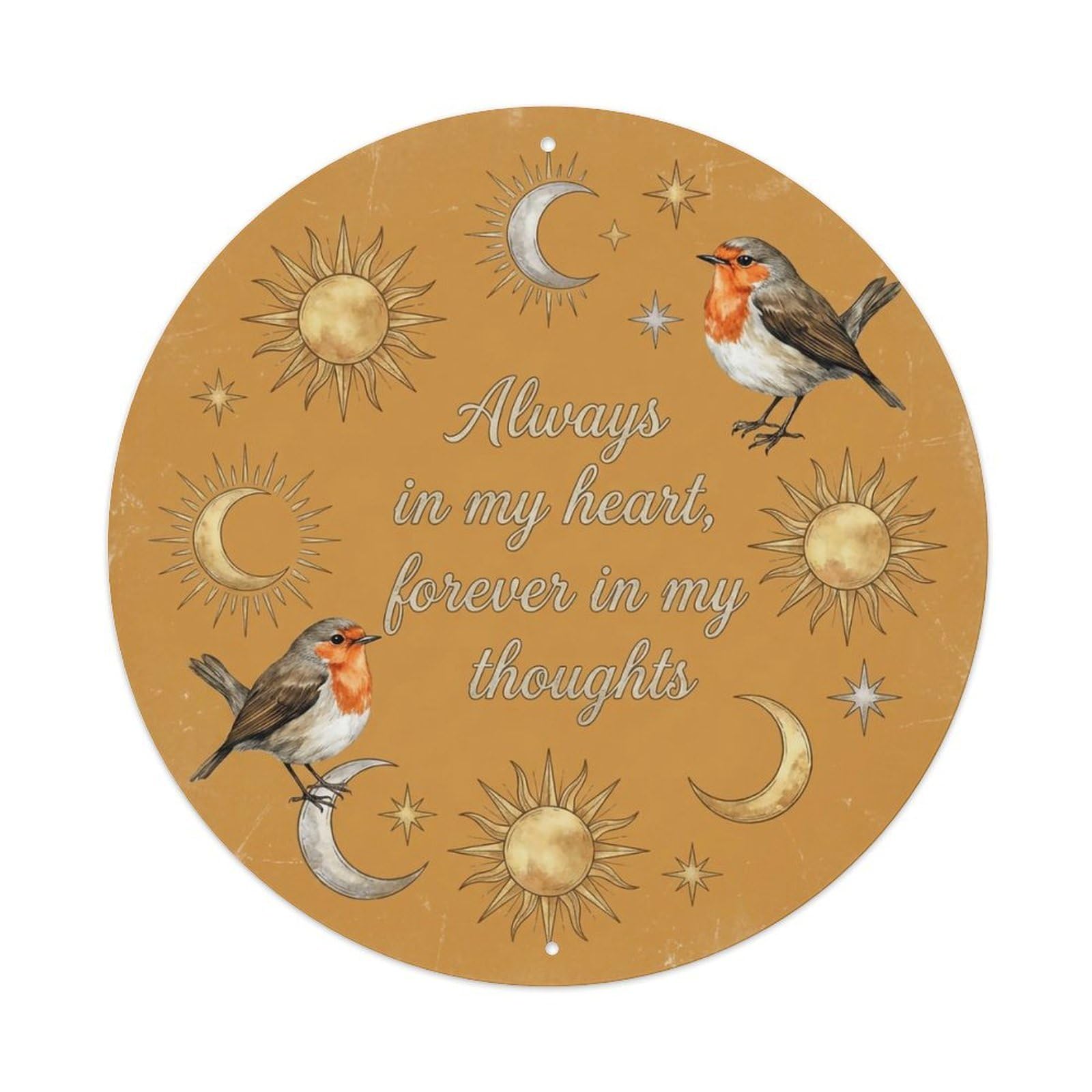 Metal Tin Sign European Robin Garden Sign Heaven Love Always