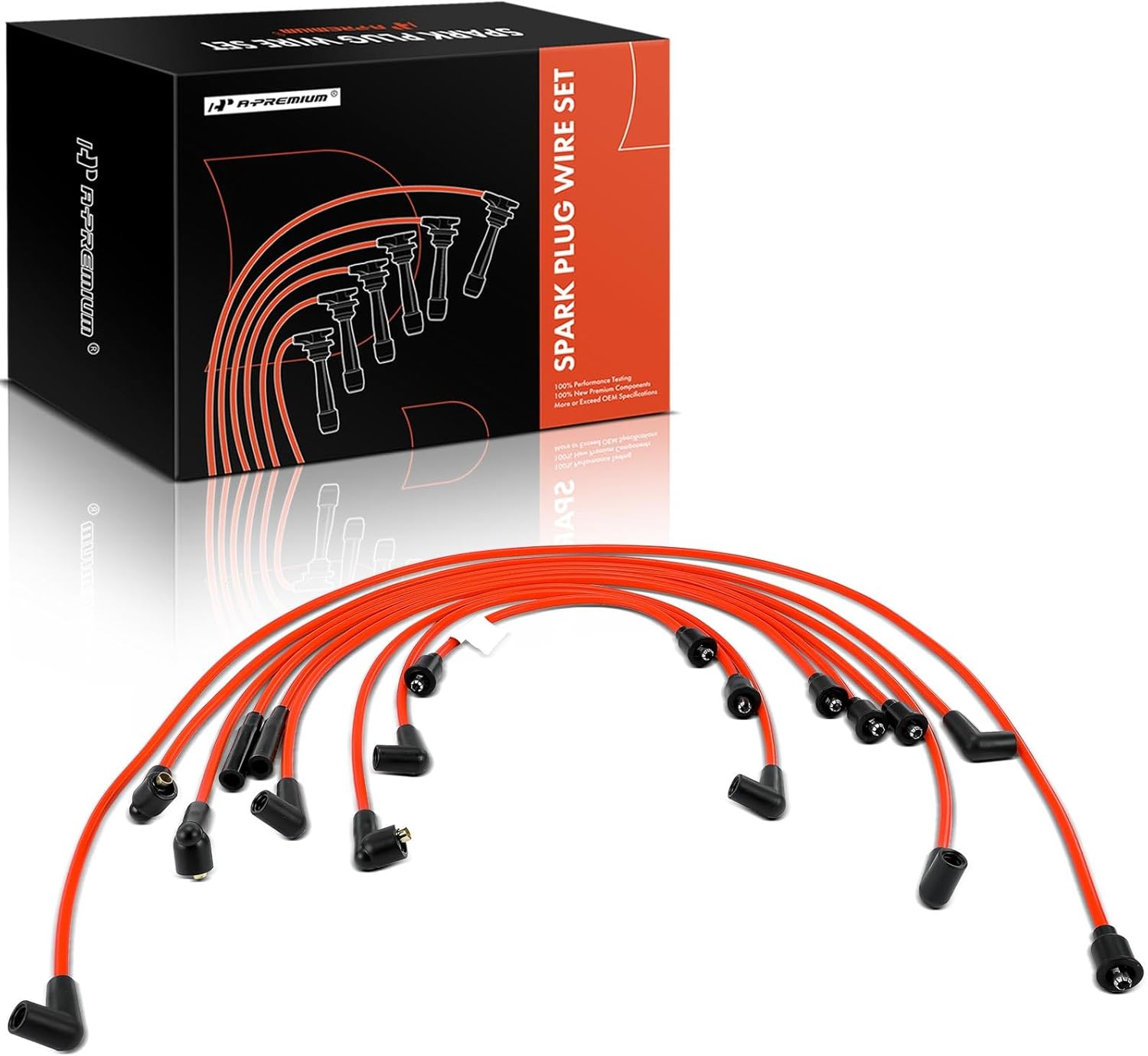 A-Premium 9PCS Spark Plug Wires Compatible with Dodge Charger, Challenger, Dart, Monaco, Polara, 330, 440, 880 & Chrysler Town & Country, Newport, New Yorker, Imperial & Plymouth Barracuda, Fury