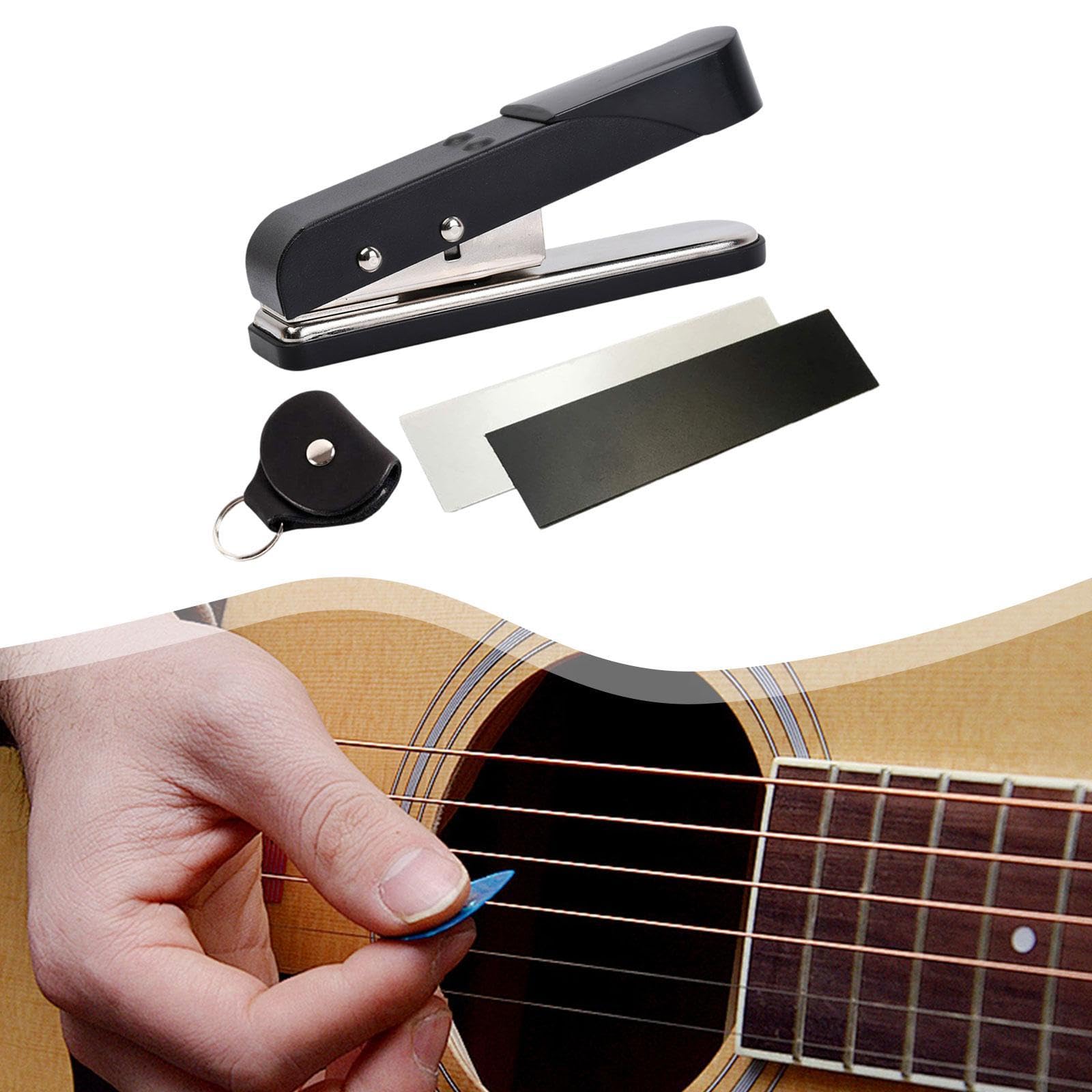 Fenteer Púa de Guitarra, Perforadora, Fabricante de Púas, Plancha única con Tiras para Púas, Hoja Y Soporte, Púas de Guitarra, Accesorios de Regalo para Princ, a