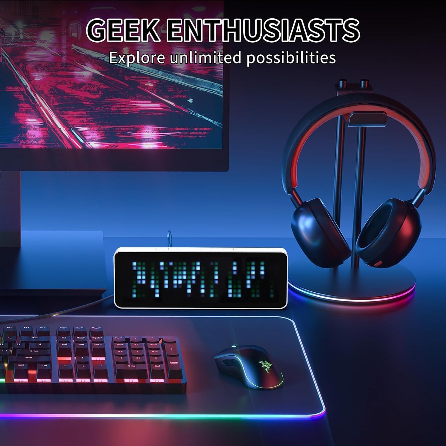 ULANZI TC001 Smart Pixel Clock, Social Media Counter, Digitaler Wecker mit Wetter, AWTRIX Simulator, Retro Pixel Art Anzeigetafel Pomodoro Uhr Nachttisch Gaming Zimmer & Büro Dekor (Packung mit 2)