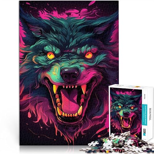 Puzzle de 1000 Piezas para Adultos Lobo Malo Juguetes adictivos Que desafían la Inteligencia Cerebral Gran…