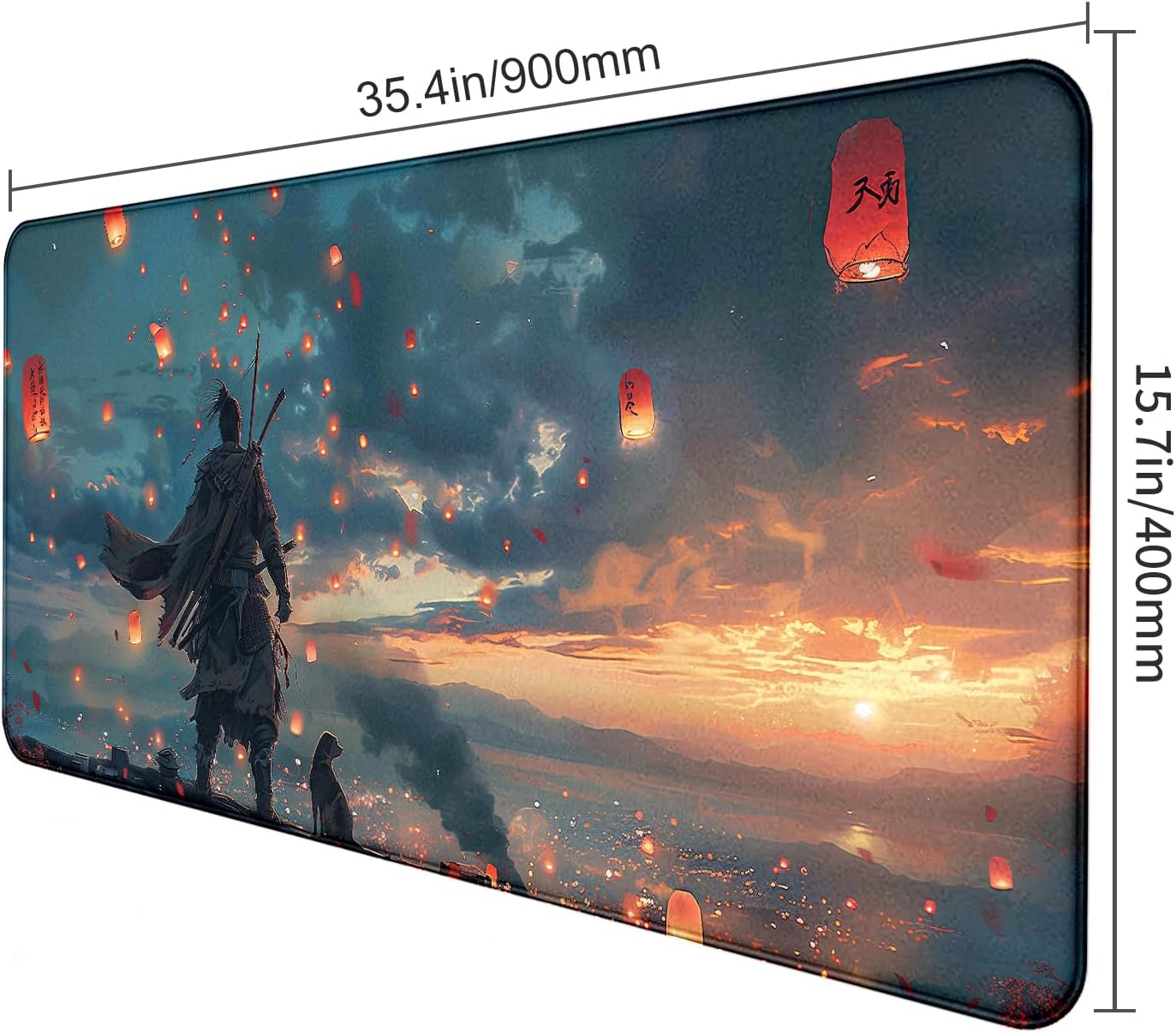 Retro Swordsman Extended Mouse Pad Game XXL Laptop Mouse and Keyboard Pad image 2