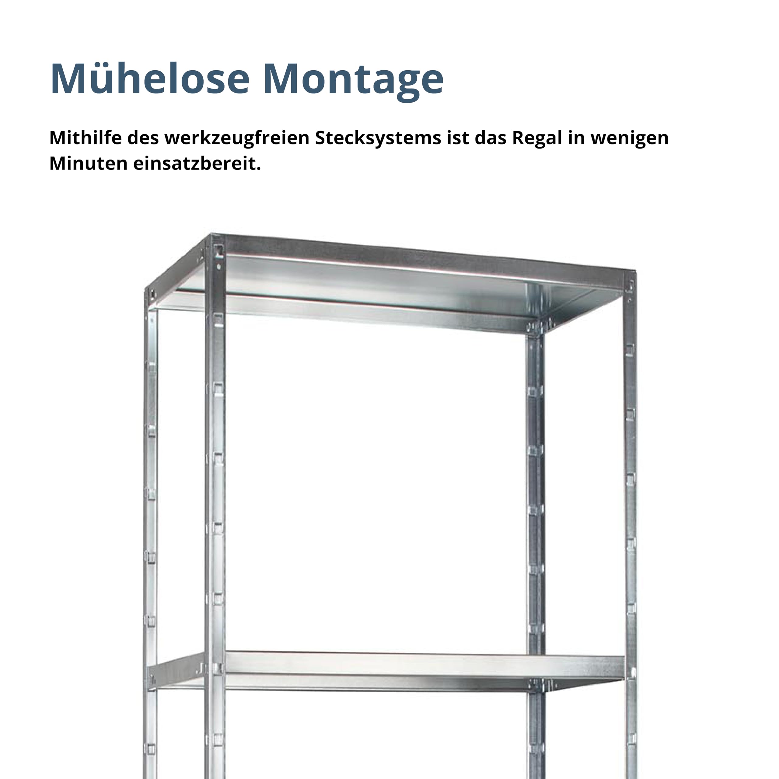 Schulte Regalwelt regał magazynowy z 4 półkami PowerMX, 180 x 75 x 35 cm, system regałów, regał wtykowy z łatwym montażem bez śrub, nośność półki do 50 kg (nośność całkowita do 200 kg)