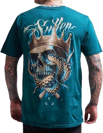 Sullen Mens Octopus King Dark Waters Capsule Tattoo Lifestyle Graphic Premium Cotton Short Sleeve Tee
