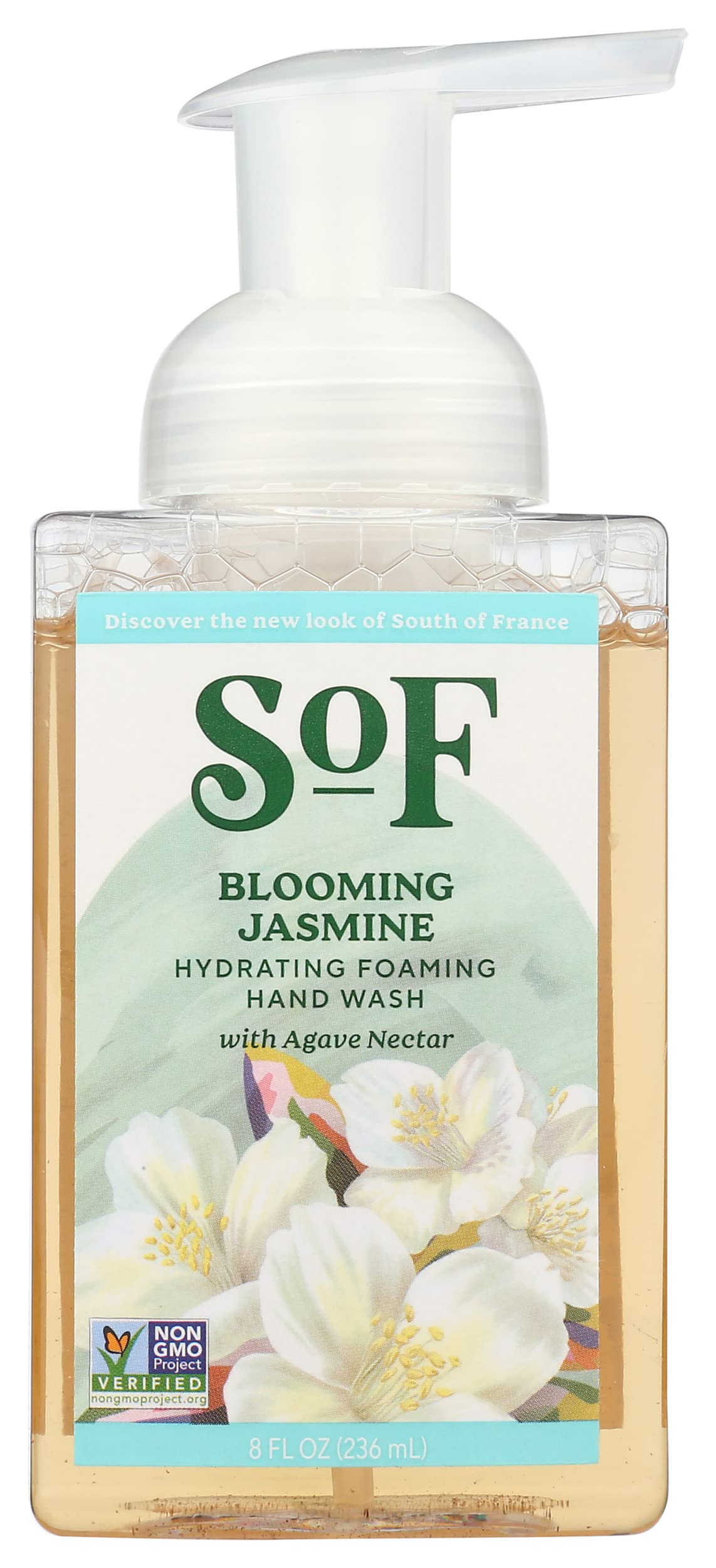 South of France Hydrating Blooming Jasmine Foaming Hand Wash, Gluten Free, Cruelty Free, 8 Ounce (Pack of 3)