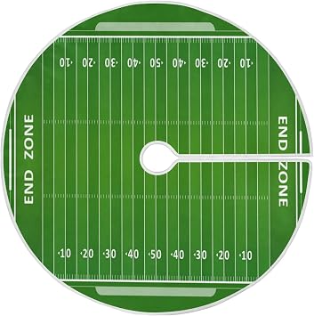Blueangle 35.4 Inch American Football Field Christmas Tree Skirt Soft Polyester Skirt for Merry Christmas Party Christmas Tree Decoration