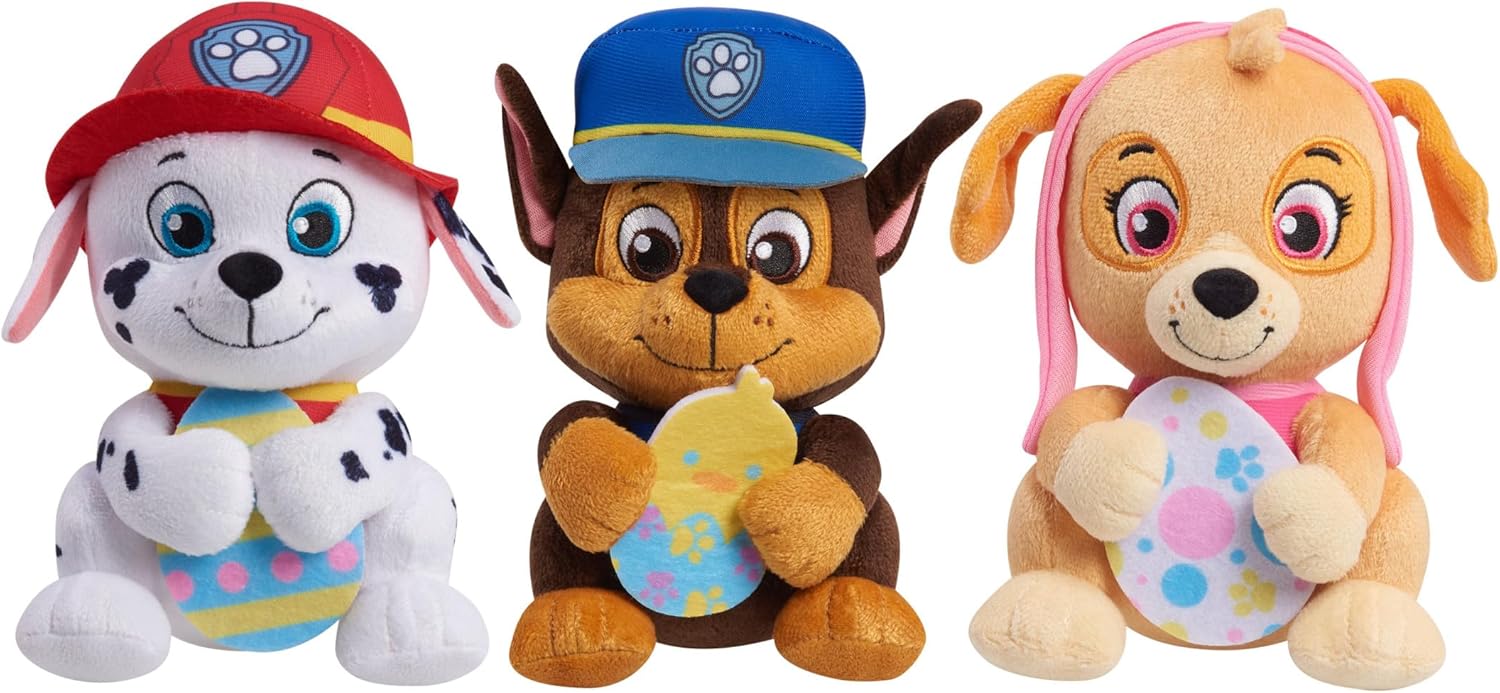 Paw Patrol Nickelodeon Easter Plush 3-Pack, Easter Basket Stuffers Plush Stuffed Animals for Kids, Ages 3+, by Just Play