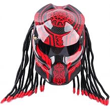 GUO Motorcycle Personality Helmet Predator Warrior Carbon Fiber Helmet One XXL