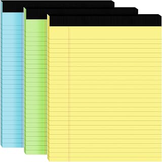 3pcs Legal Pads 8.5 x 11, Color Notepads 8.5 x 11 In, Perforate Wide Ruled | 30 Sheets/Pack, Colored Note Pads Clear Print Writing Pads of Paper, Legal Notepads Paper, Sturdy Back, Thick Paper