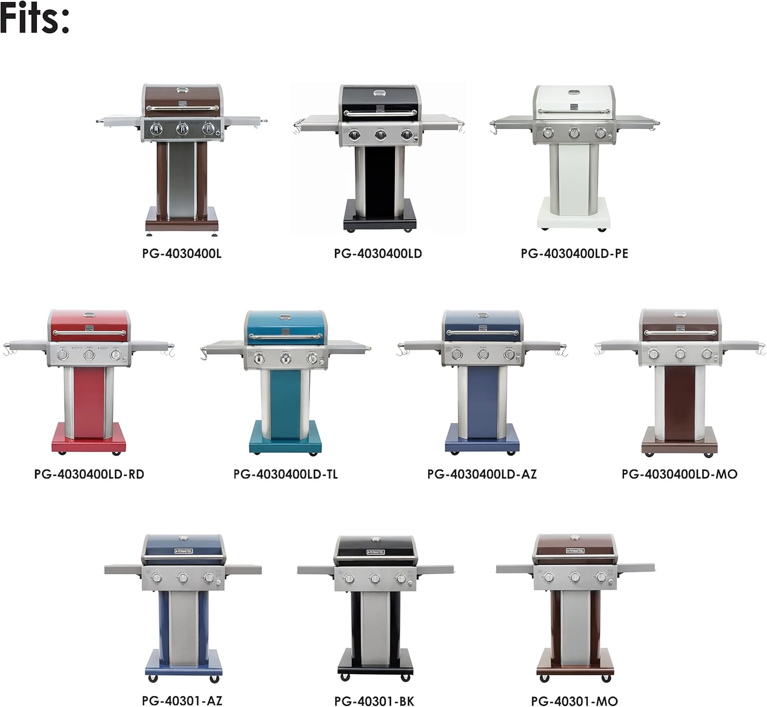 Permasteel PP-20302-CG-AM OEM Part Replacement Cooking Grates, Fits Kenmore 3 Burner BBQ Grills, Cast Iron, Set of 2