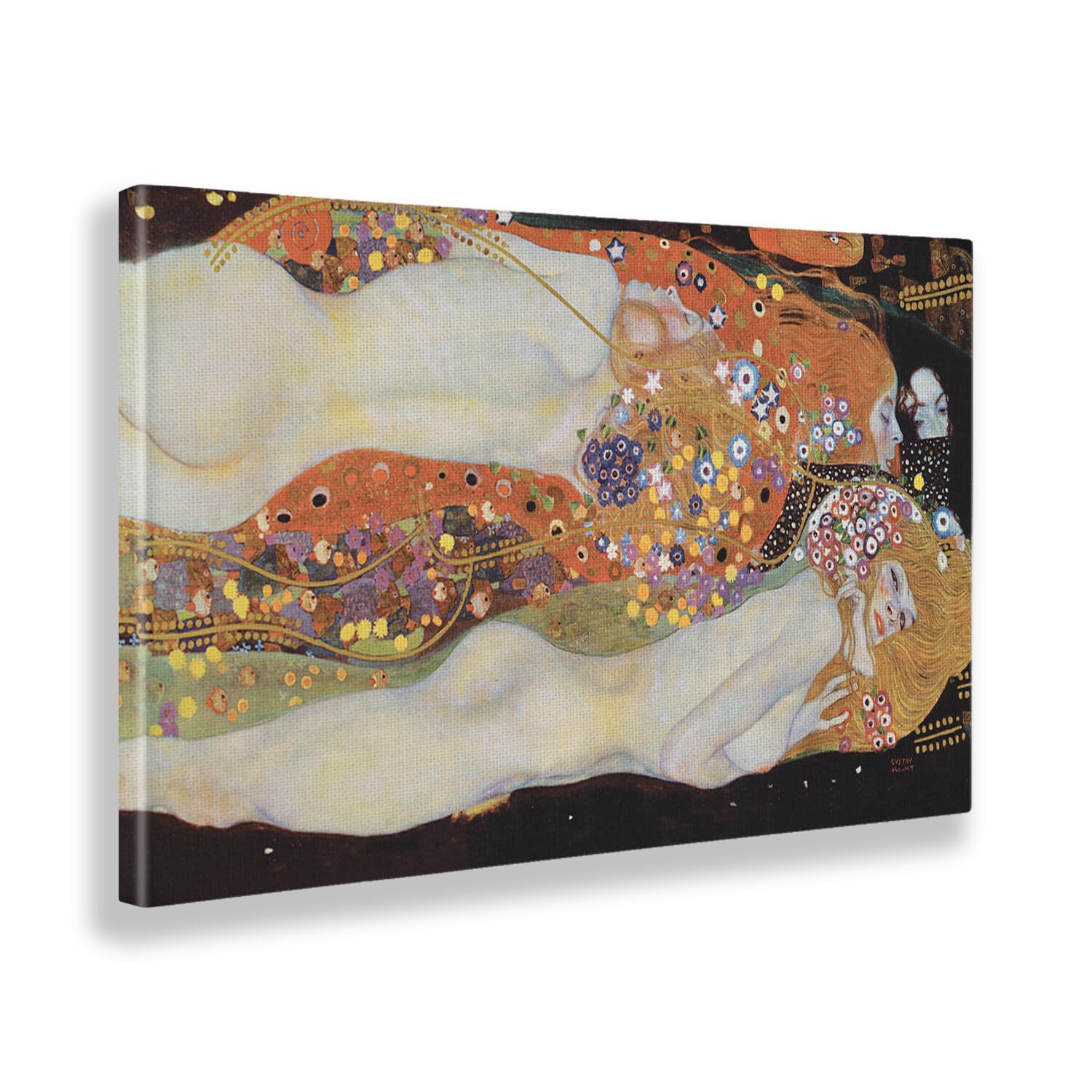 Giallobus - Quadro - Gustav Klimt - Bisce d'acqua - Tela Canvas Telaio Standard - 140x80 - Pronto da appendere - Quadri moderni per la casa