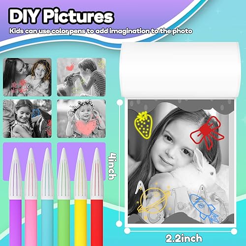 Miniatura 4 de Papel de impresora, 12 rollos para cámara de impresión instantánea para niños, papel de impresión térmica de impresión HD (12 rollos)