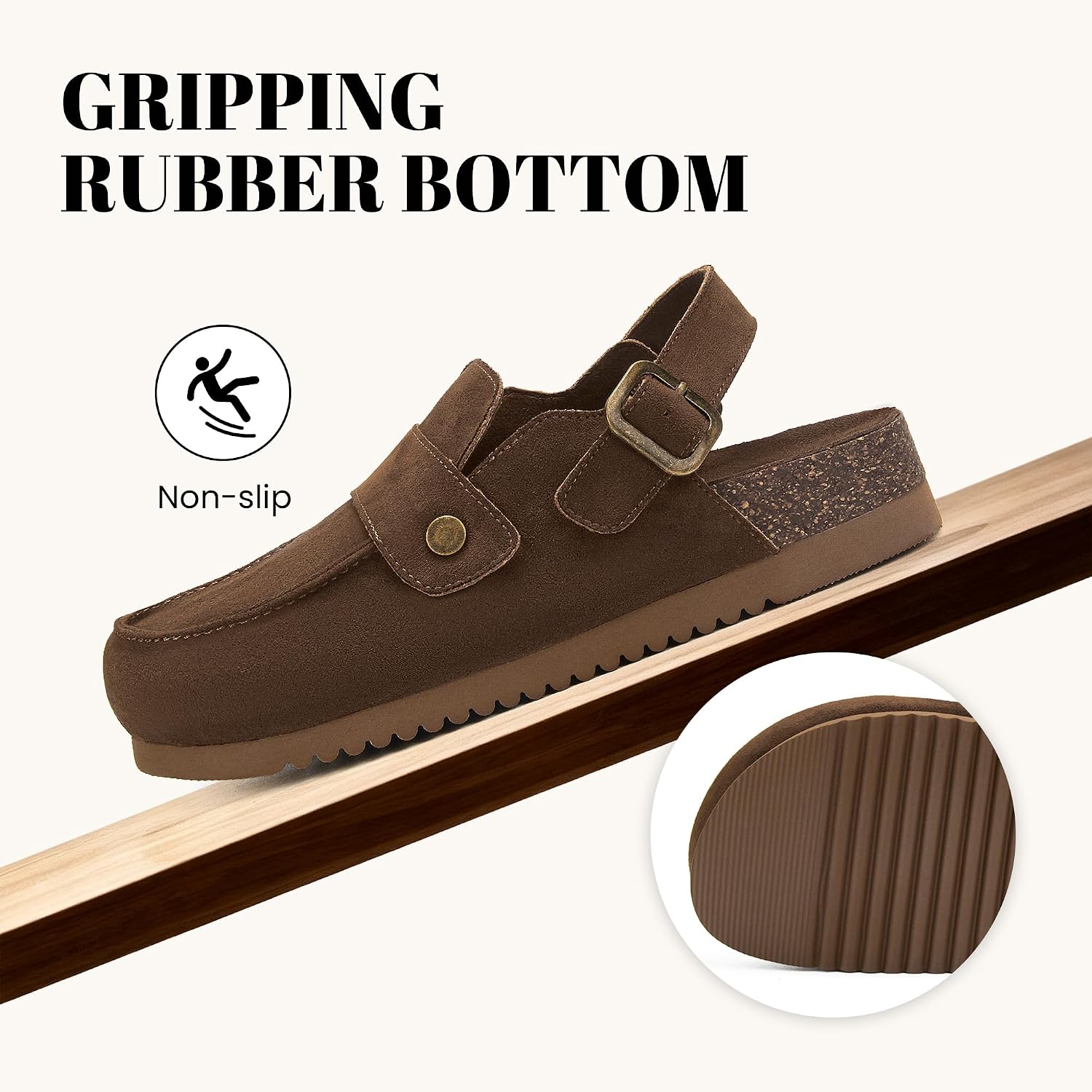 Clogs for Women Mules with Back Strap Lightweight Closed Toe