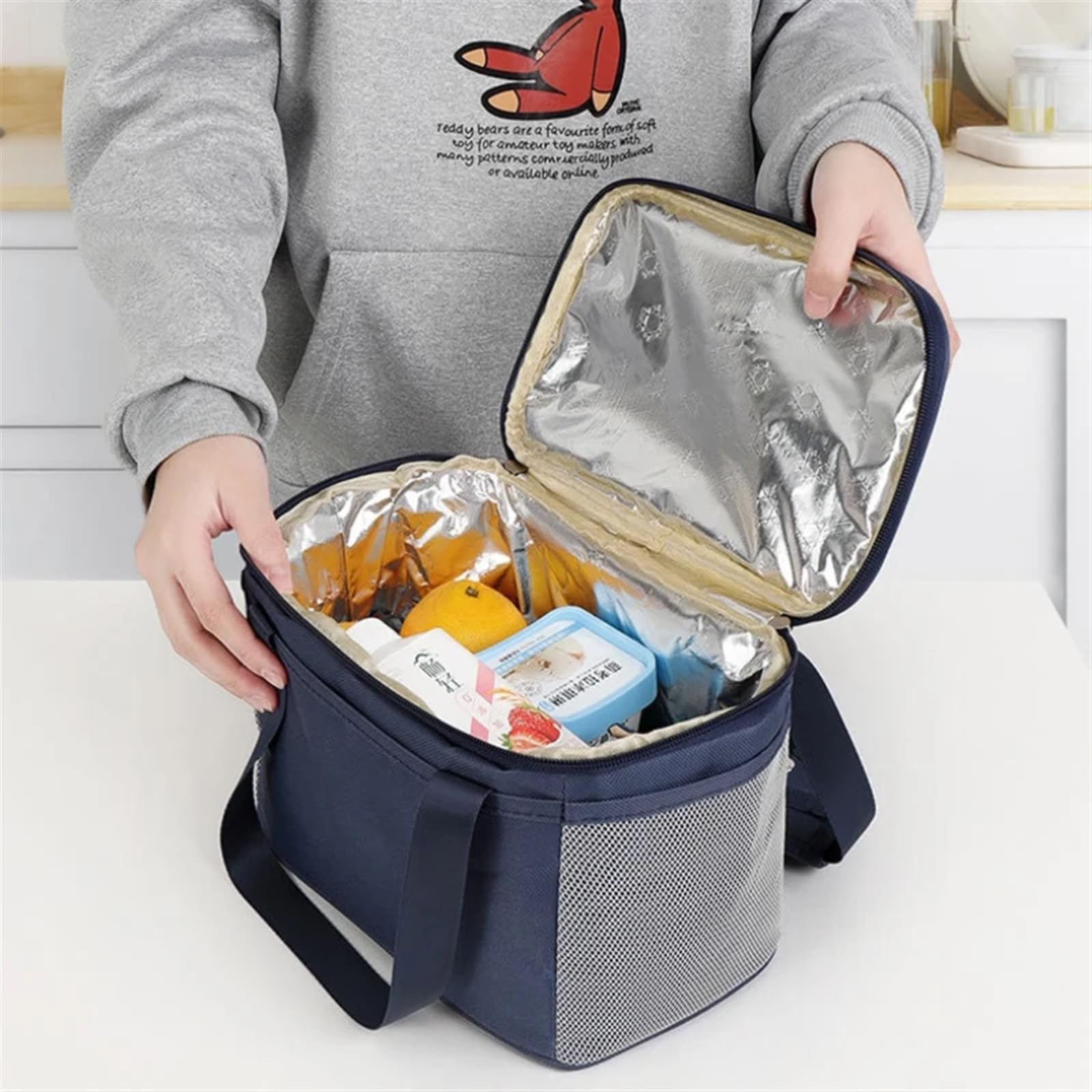 Borsa Per Il Pranzo Borsa frigo isolata, portatile, termica, for picnic, pranzo, contenitore for alimenti da campeggio, pacco ghiaccio, frigorifero termico isolato Per Lavoro, Ufficio, Scuola, Picnic,