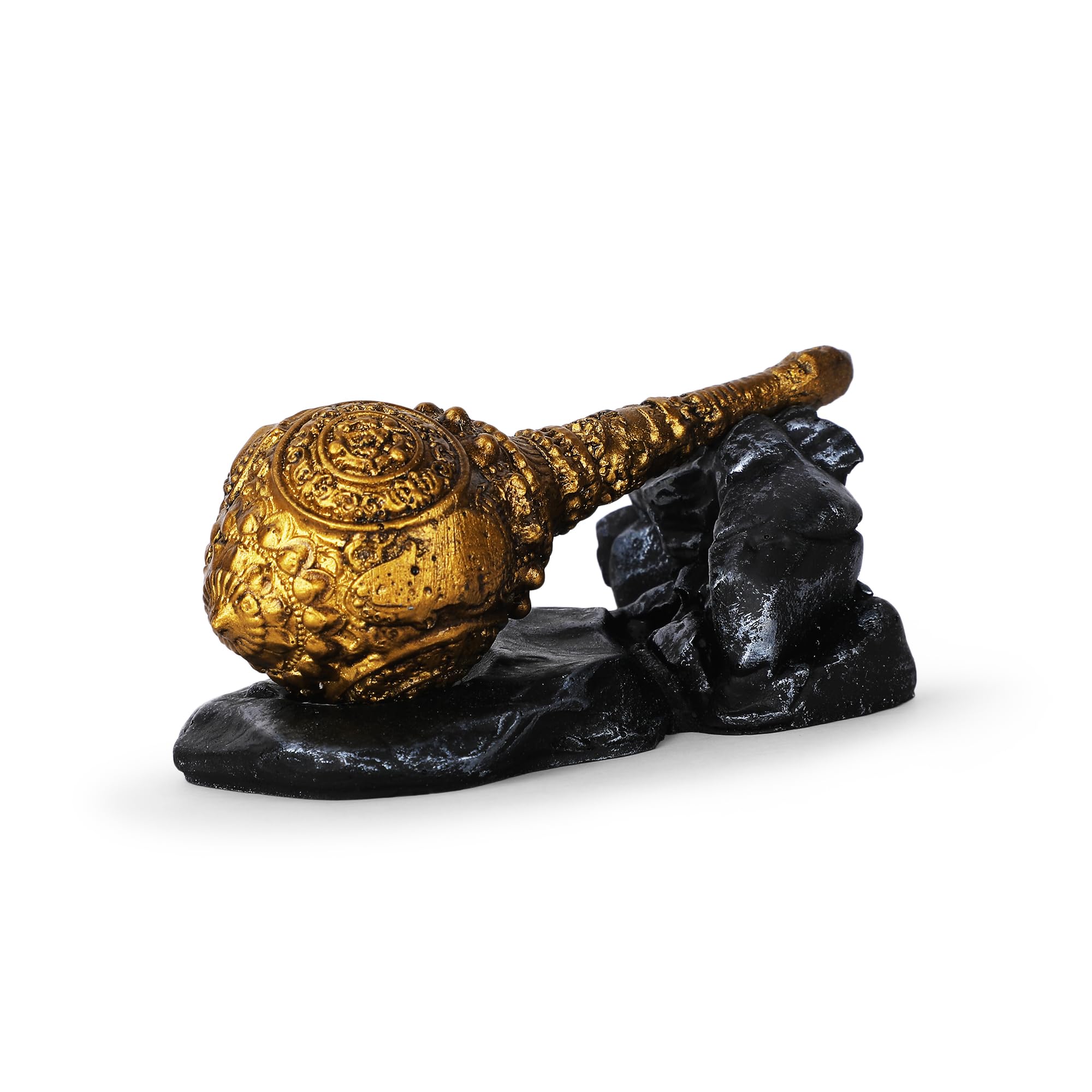 4OUR FAITH Bahubali Hanuman Statue in Brass Finish | Handmade Bajrang Bali Idol | Hindu Monkey God Idol for Car, Office and Home Decor | 10 cms | Gifting Purpose (Lord Hanuman Statue) – Pack of 1