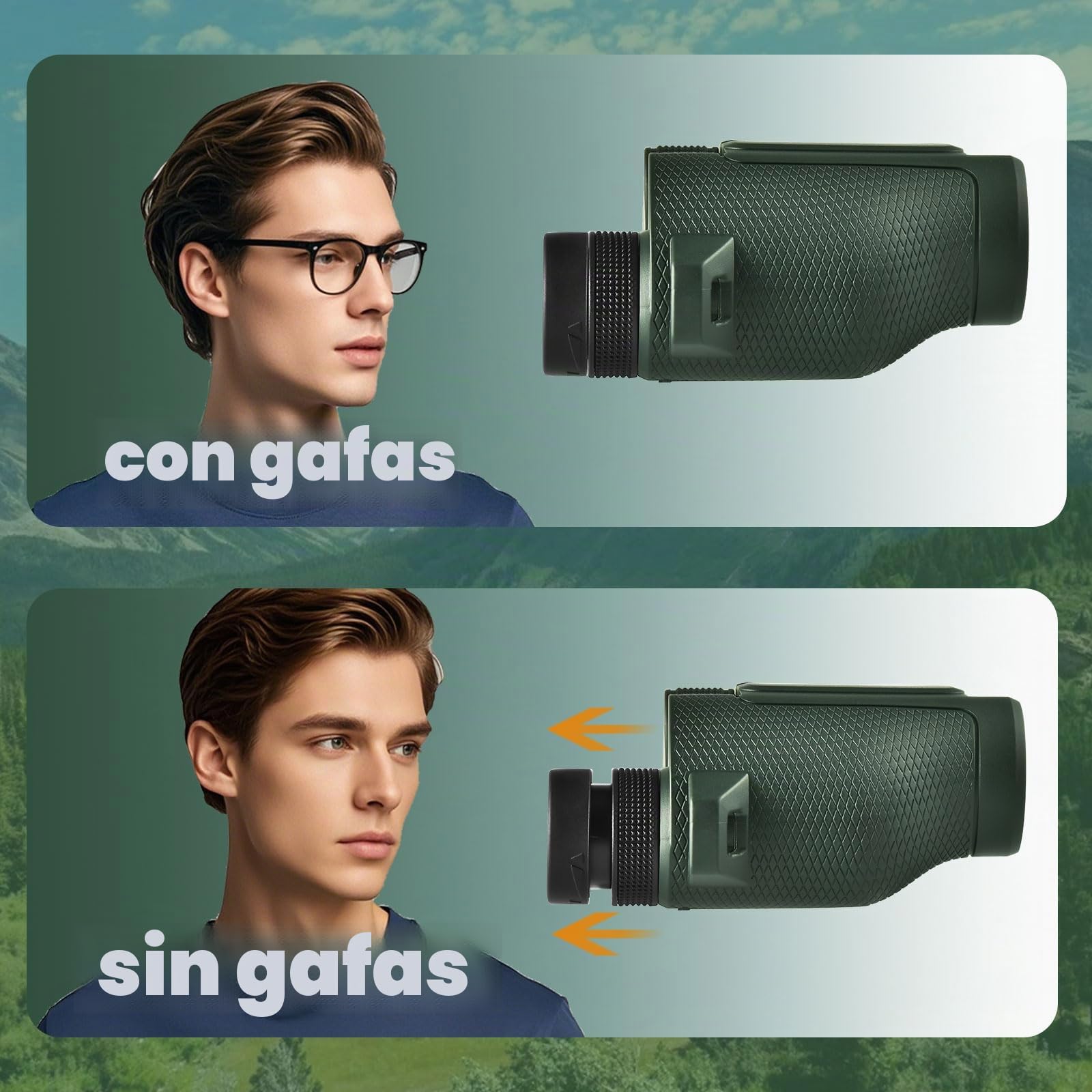 LUXUN Prismáticos pequeños para adultos, 8 x 32, para caza, ocular grande, ultrasharp, mini binoculares para observación de aves, color verde