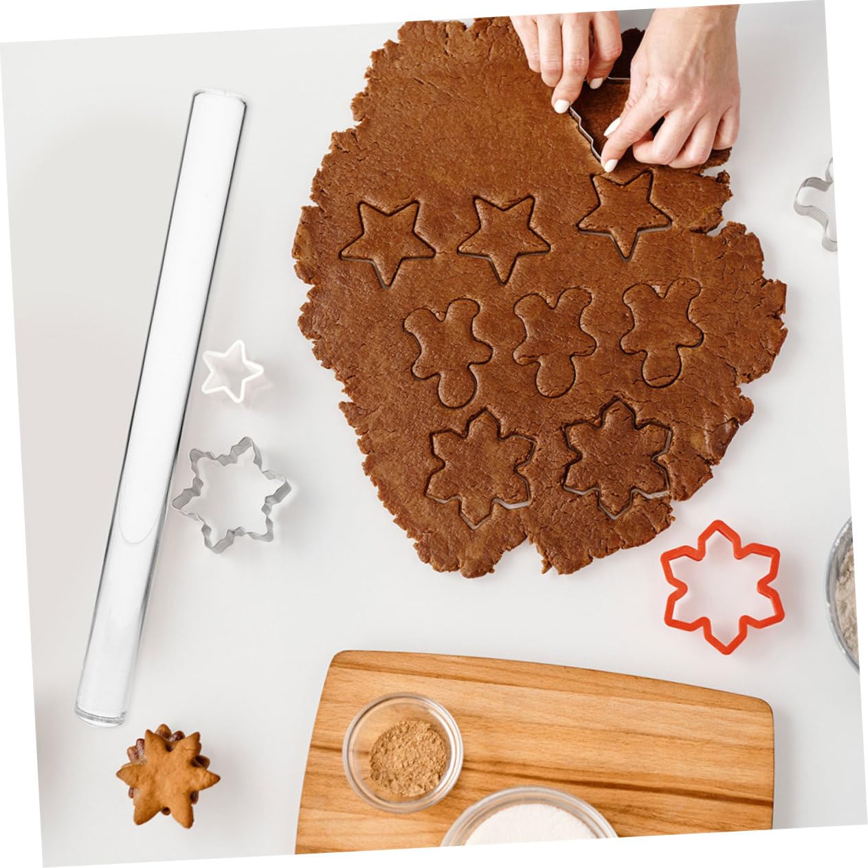 2stücke Transparenter Teigroller Aus Acryl Antihaftbeschichteter Kuchen Fondantroller Lang Vielseitiger Nudelholz-teigroller Für Plätzchen Und Gebäck Modernes Backzubehör
