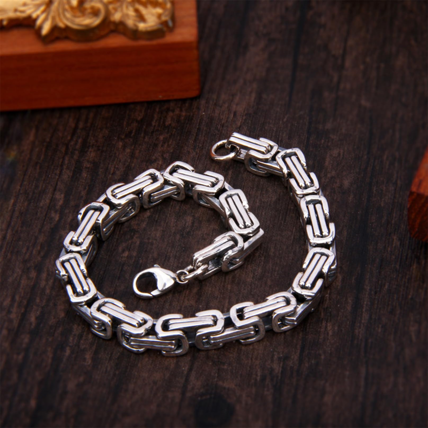 ZALTAS Hip Hop S925 Pulsera de plata esterlina para hombres Mujeres Tejidas de la cadena cubana Versión ancha Pulsera de la industria pesada 18 cm-22 cm Joyas de moda de co Silver- 22cm