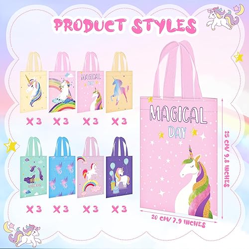 Miniatura 2 de Faccito 24 bolsas de regalo de cumpleaños, bolsas de regalo de cumpleaños, bolsas de dulces, bolsa de golosinas coloridas, bolsa de regalo no tejida