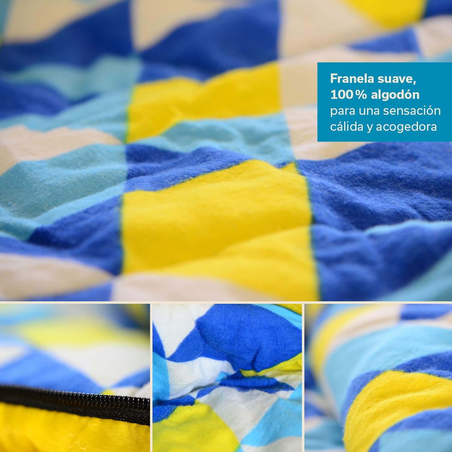 Skandika Dundee Franela| Saco de Dormir, algodón, 3 Estaciones, hasta -20°C, 220 x 80 cm/ 220 x 160 cm, para Camping al Aire Libre