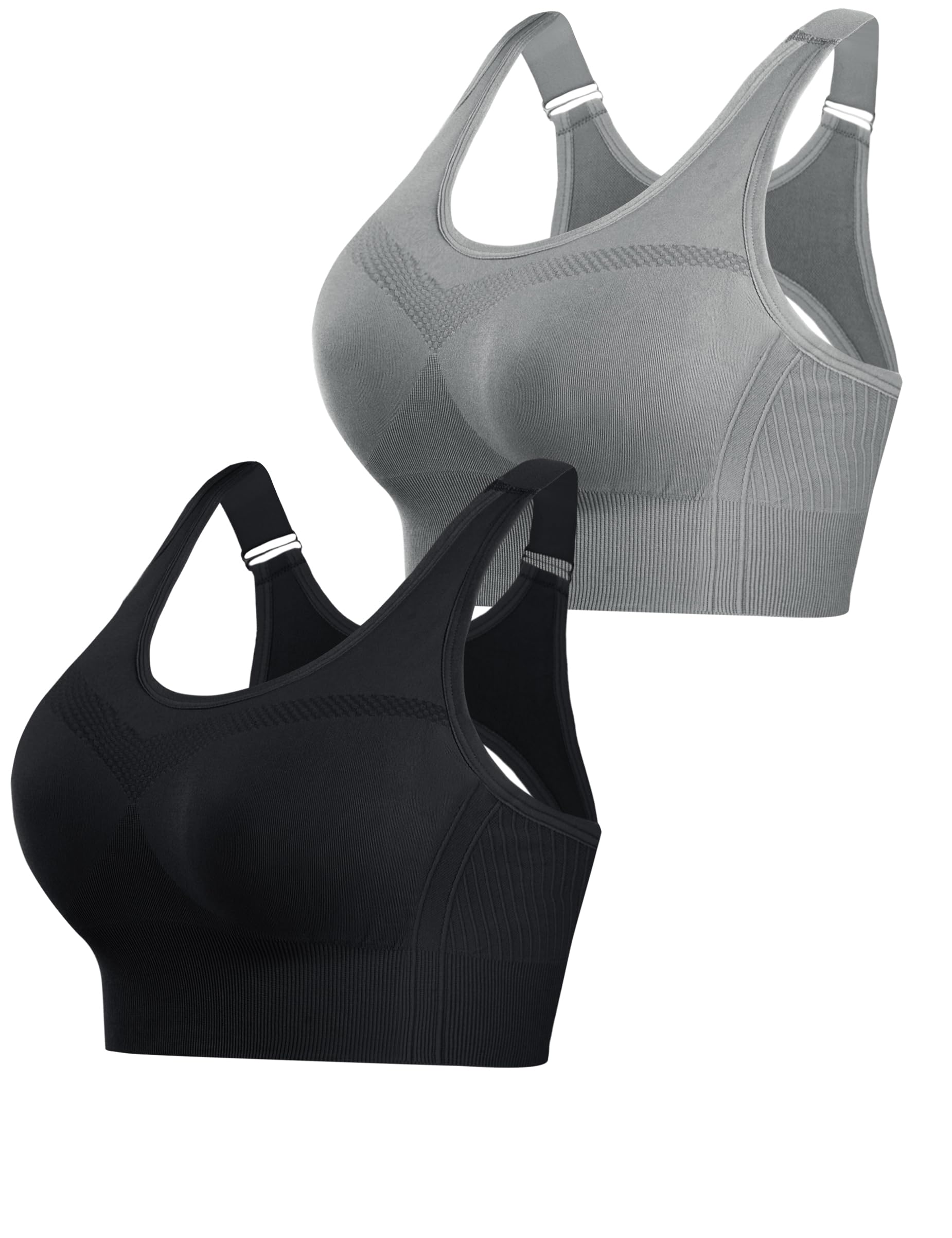 Litherday Sport BH Damen Starker Halt Yoga Sports Bra Ohne Buegel mit Abnehmbar Gepolstert Verstellbar Träger