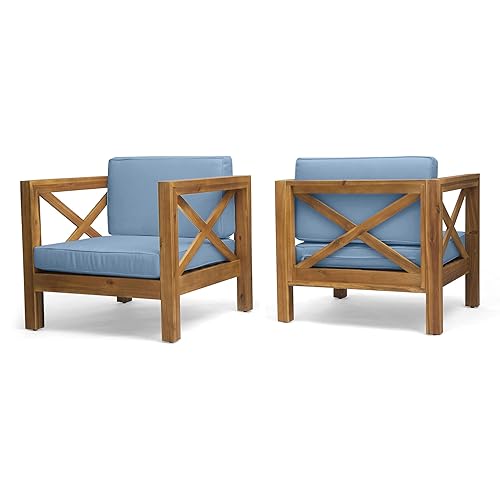 Christopher Knight Home Brava Outdoor Acacia Wood Club Chairs with