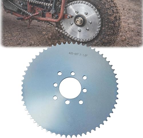 Piñón Go Kart de 60 dientes para cadena #40/#41/420, reemplazo resistente de 8 orificios de 2‑1/8 pulgadas para Go Karts y Mini Bicicletas