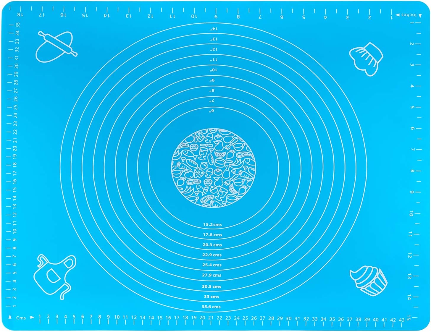 Baking Mat, McoMce 19.7” x 15.7” Pastry Mat for Pastry Rolling with Measurements Silicone Baking Mat, Non-Stick Pastry Board and Non-Slip Silicone Mat, Great for Rolling Dough, Make Pizza and Cookies