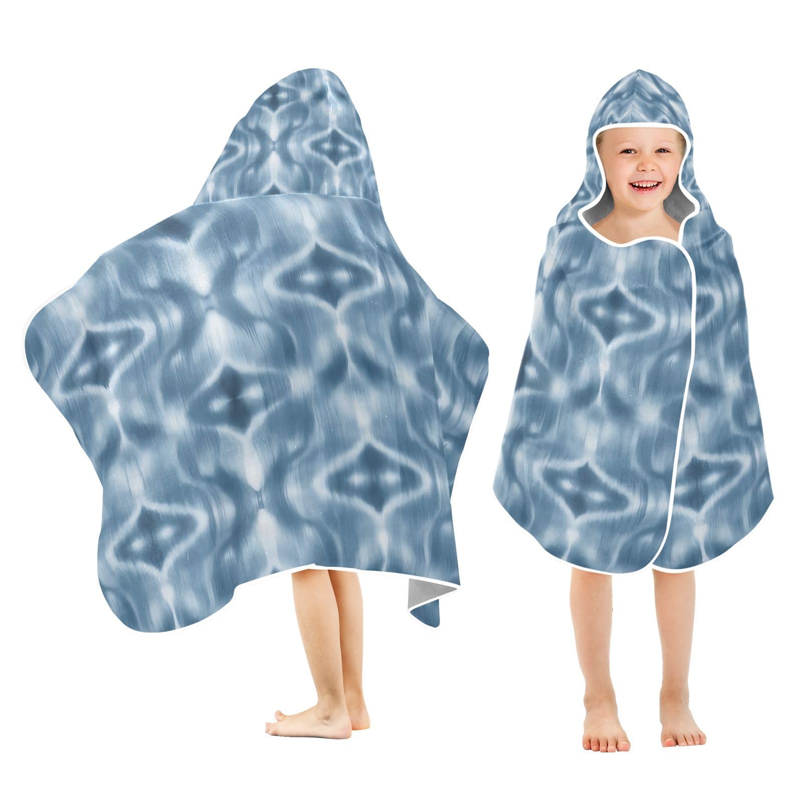 Kigai Ethnic Print Hooded Beach Towel for Kids Soft Absorbent Quick Dry Bath Towel with Hood Lightweight Toddler Shower Pool Bath Wrap for Boys Girls