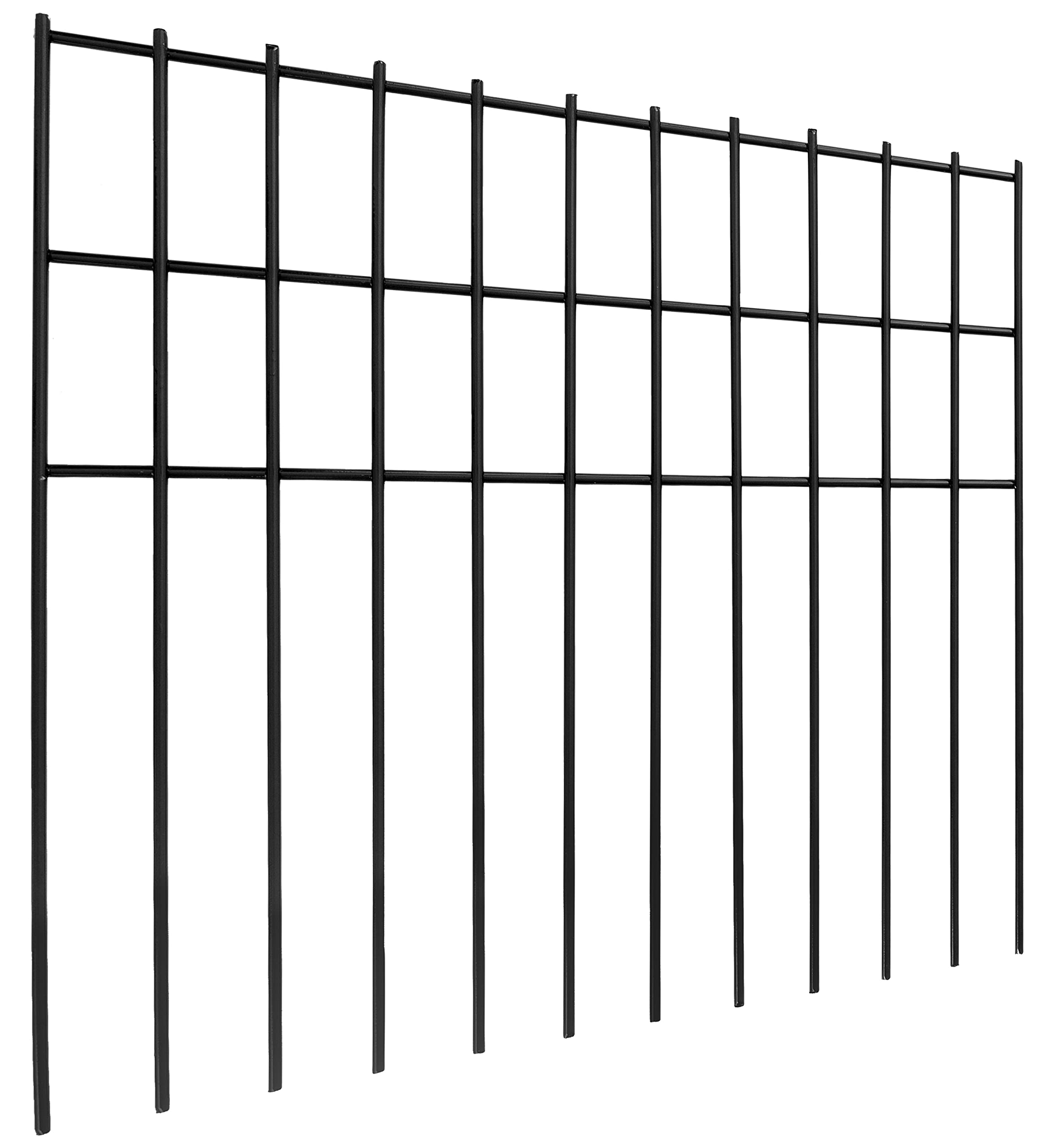 LADECH 20”x20” (6 Pack) No Dig Animal Barrier Fence, Super Thick 6mm Diameter Black Powder Coated Steel - Underground Decorative Garden Dog Fence Ground Stakes Defense for Outdoor Garden Yard Patio