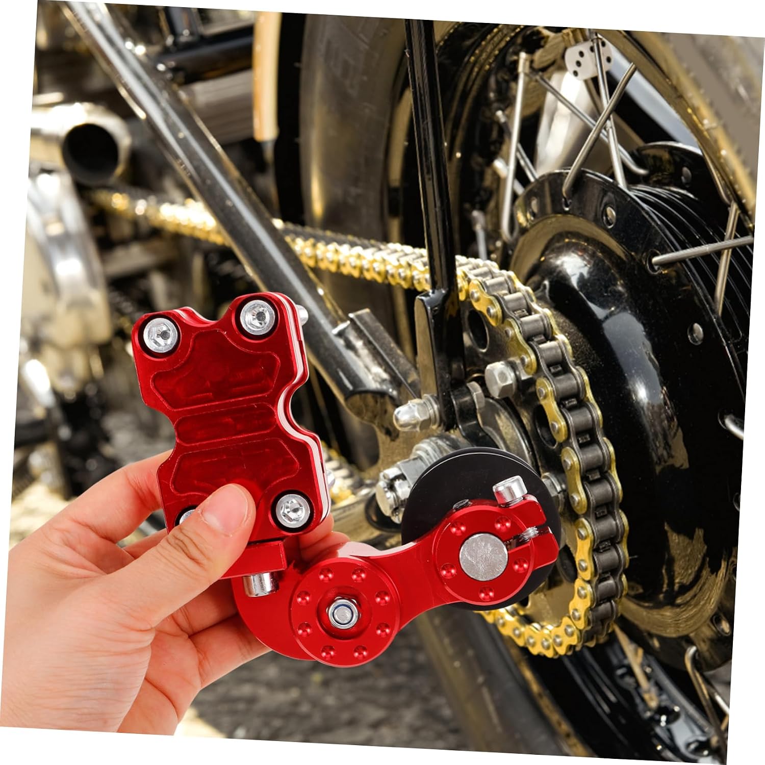 Motorcycle Chain Tensioner Replacement Tool Lightweight Adjuster for Precision Tension Control and Modification Essential Motorcycle Repair Accessory