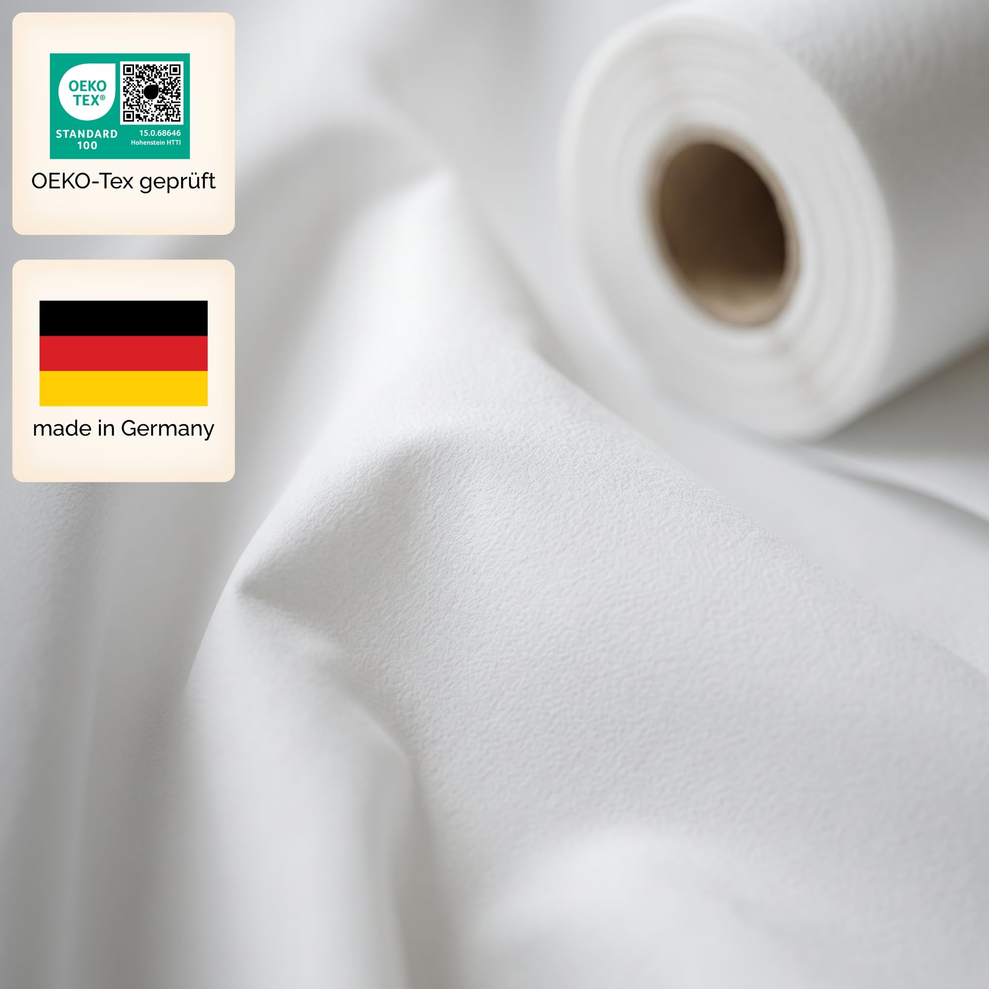 Sensalux Tischdeckenrolle Vlies 1,19 x 40 m Creme, 80 g/m² | bis 45% Recyclat, abwaschbar, wasserabweisend, Tischdecke Rolle, OEKO-TEX, Party, Hochzeit, Catering