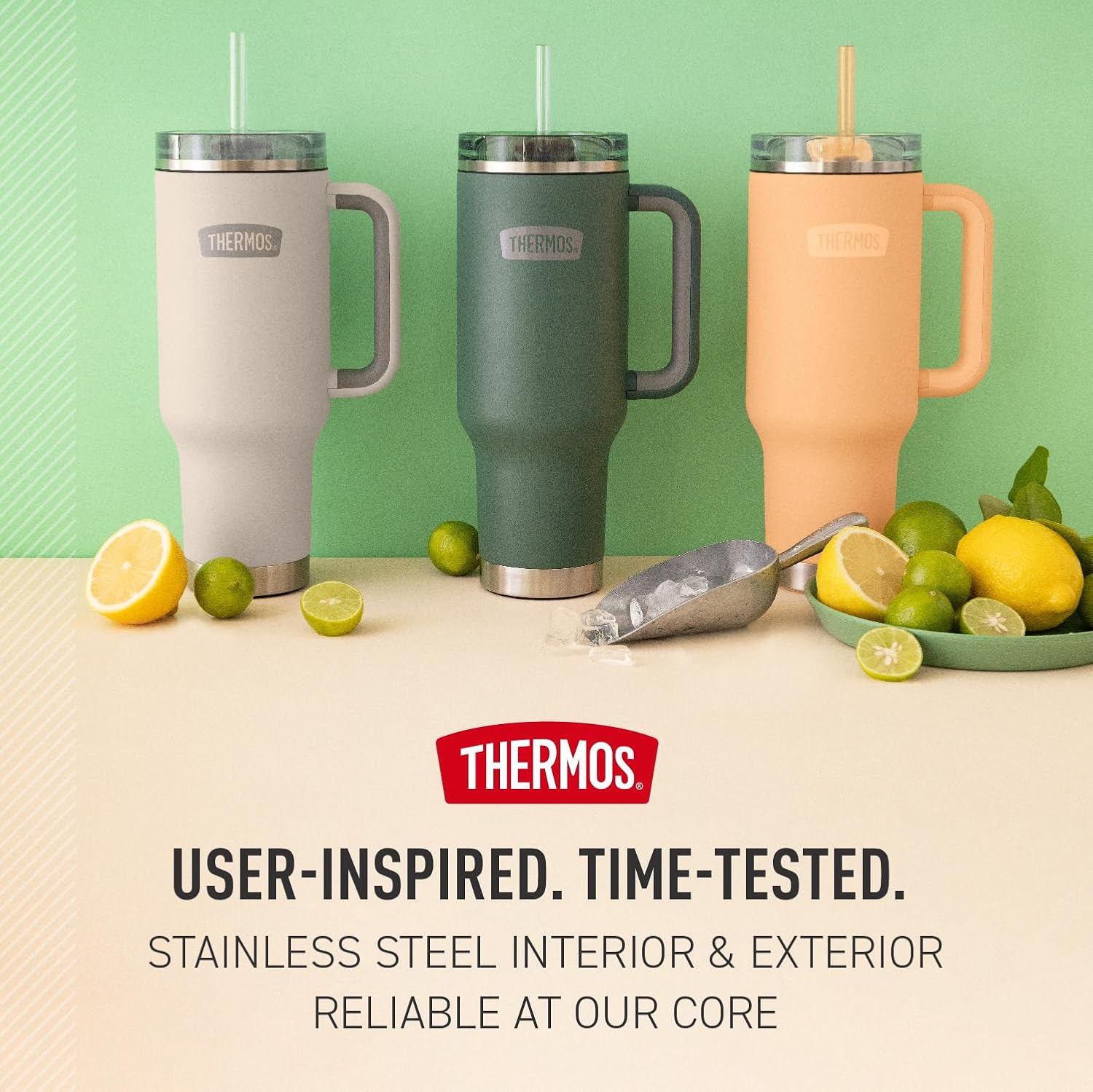 THERMOS Stainless Steel Cup Holder Mug - 40 Ounce, Plum - Insulated Tumbler with Lid and Straw, Plus Leak-Resistant Slide Lock - Image 8