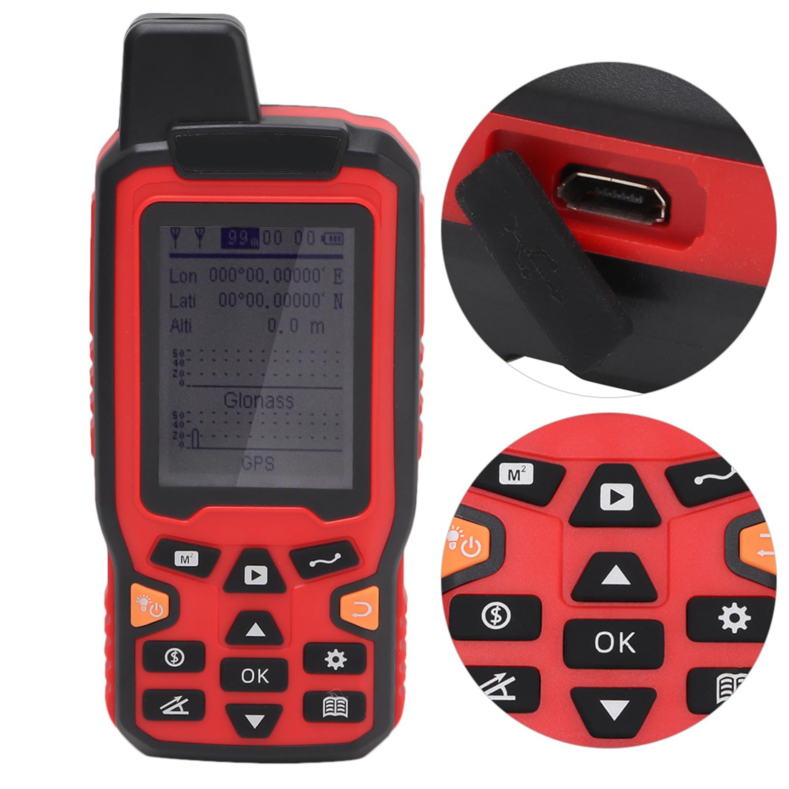 ZL-180 Compteur de Terrestre de Navigation GPS Portable – Outil d'enquête de Piste Haute sensibilité avec écran 2,4 Pouces, Batterie au Lithium Haute capacité et USB,
