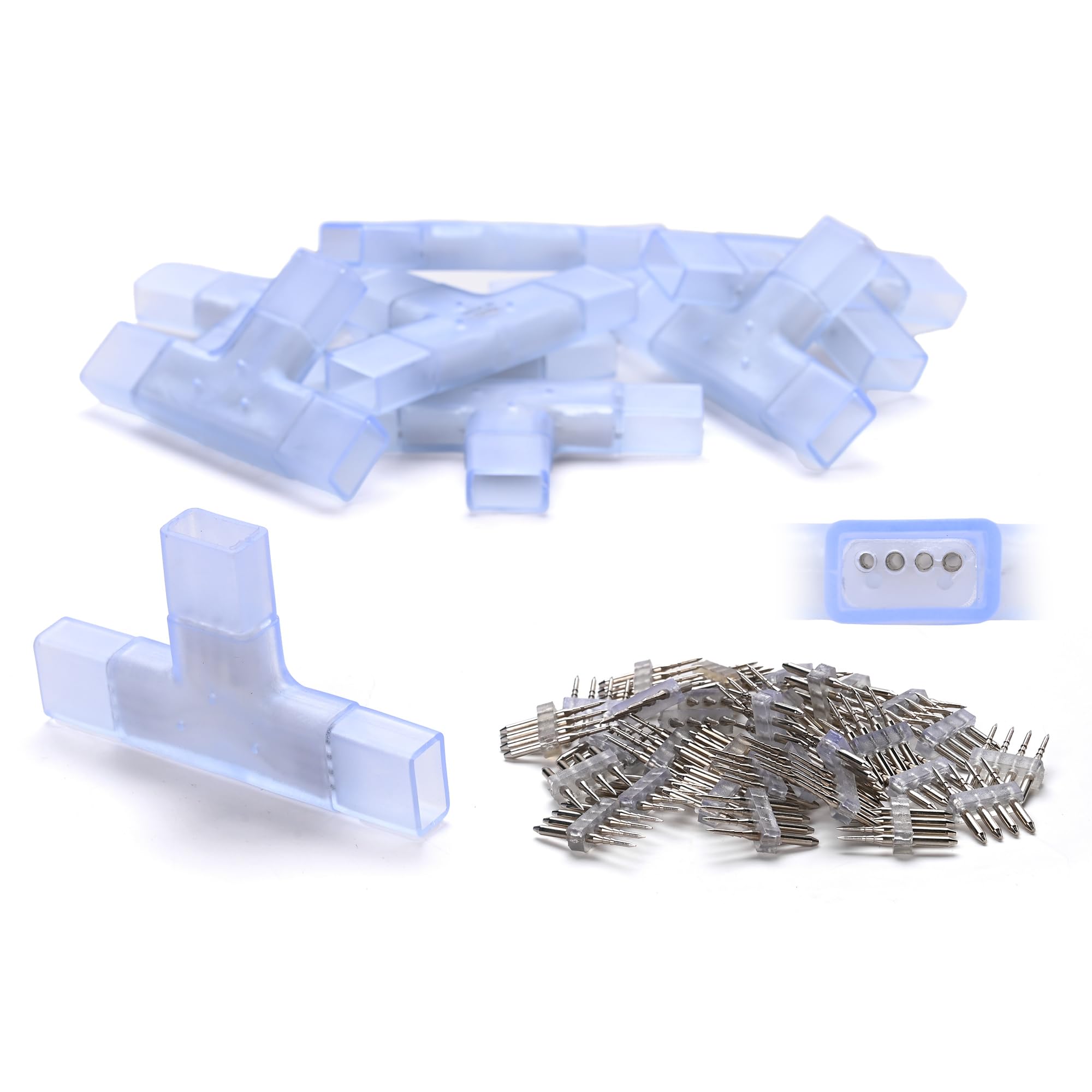 Yescom BiLume RGBW 10 Sets of 4-pin T Shape Neon Rope Light Connectors