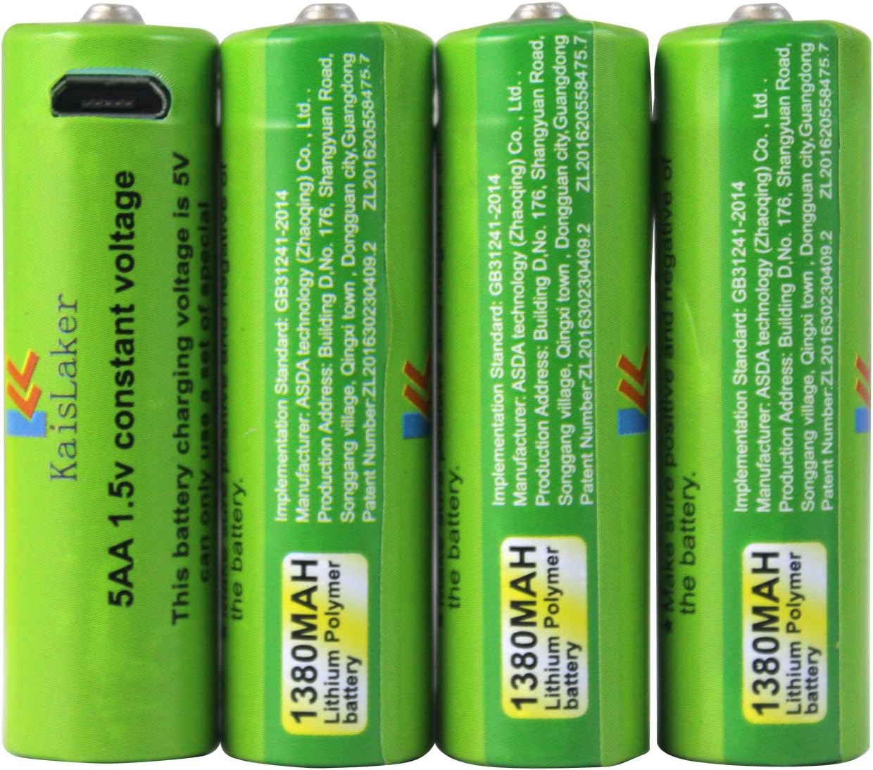 AA Rechargeable Batteries,USB Rechargeable Batteries,Long-Life Li-on AA Battery with Micro USB Charging Cable,1.5h Quick-Charger,AA High-Capacity,3000 Cycles Kaislaker 1.5V 1380MA