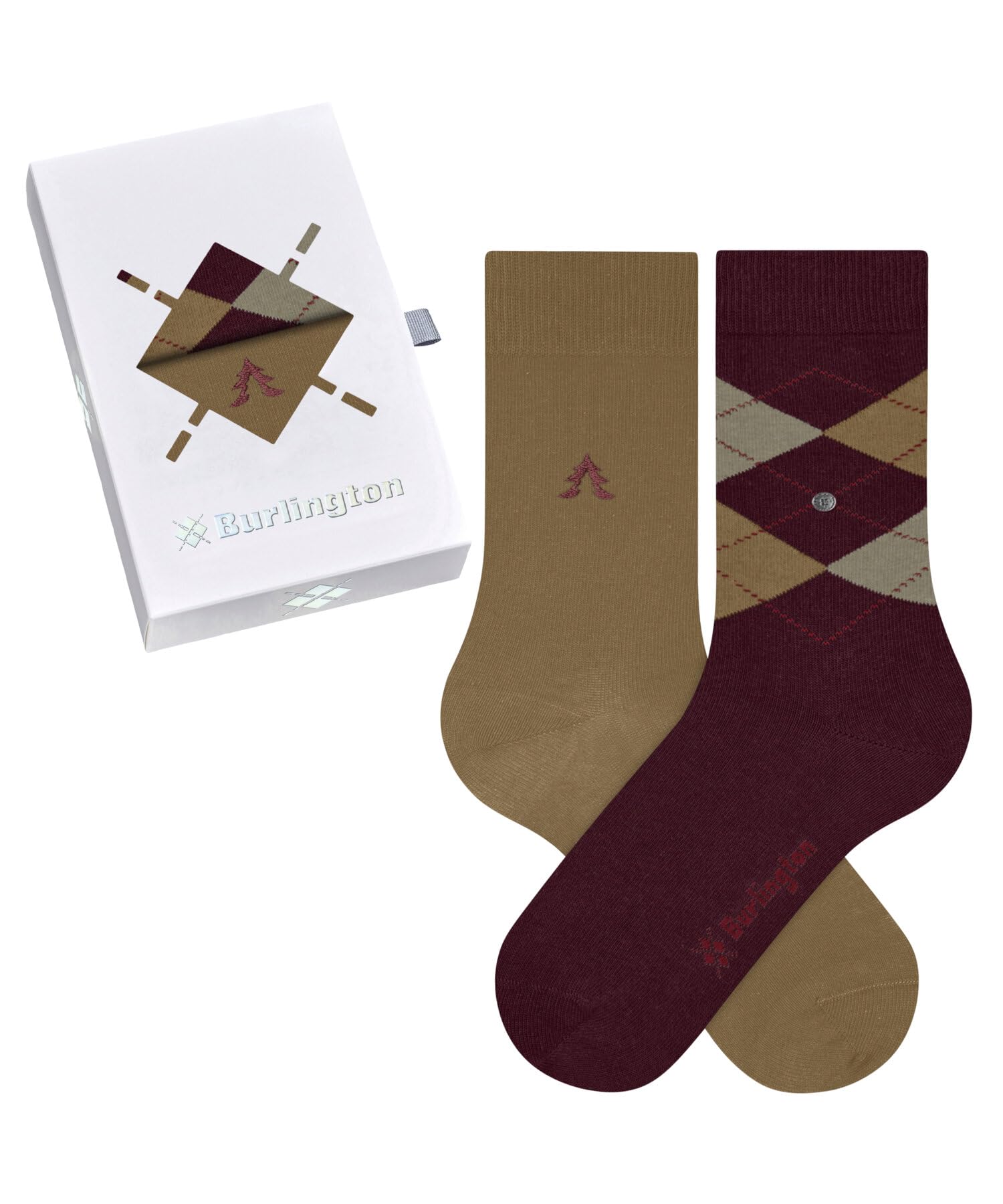 Burlington sokken Everyday Argyle SO - set van 2 grijs/zwart | wehkamp
