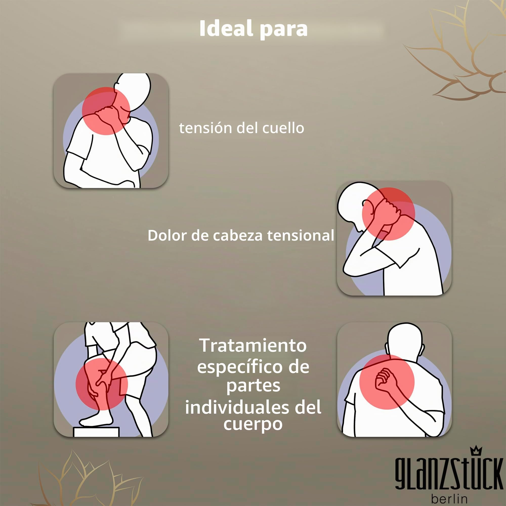 Glanzstück Berlin® Health Collection – Almohada cervical de acupresión premium térmica contra el dolor de cuello, tensión, dolor de cabeza de lino sostenible