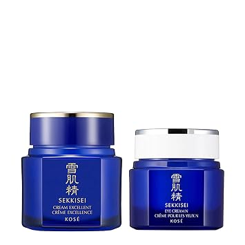 SEKKISEI Advanced Skincare Duo Bundle Set Cream Excellent 1.7 oz & Eye Cream 0.07 oz Facial Kit