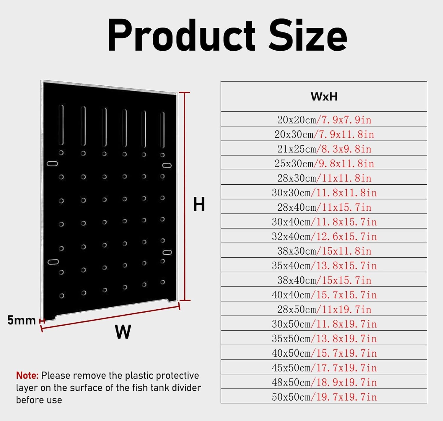 Black Acrylic Fish Tank Divider with Suction Cups - Baffle Plate for Betta Fish Isolation - Durable Aquarium Partition Net & Accessories for Fish Tanks