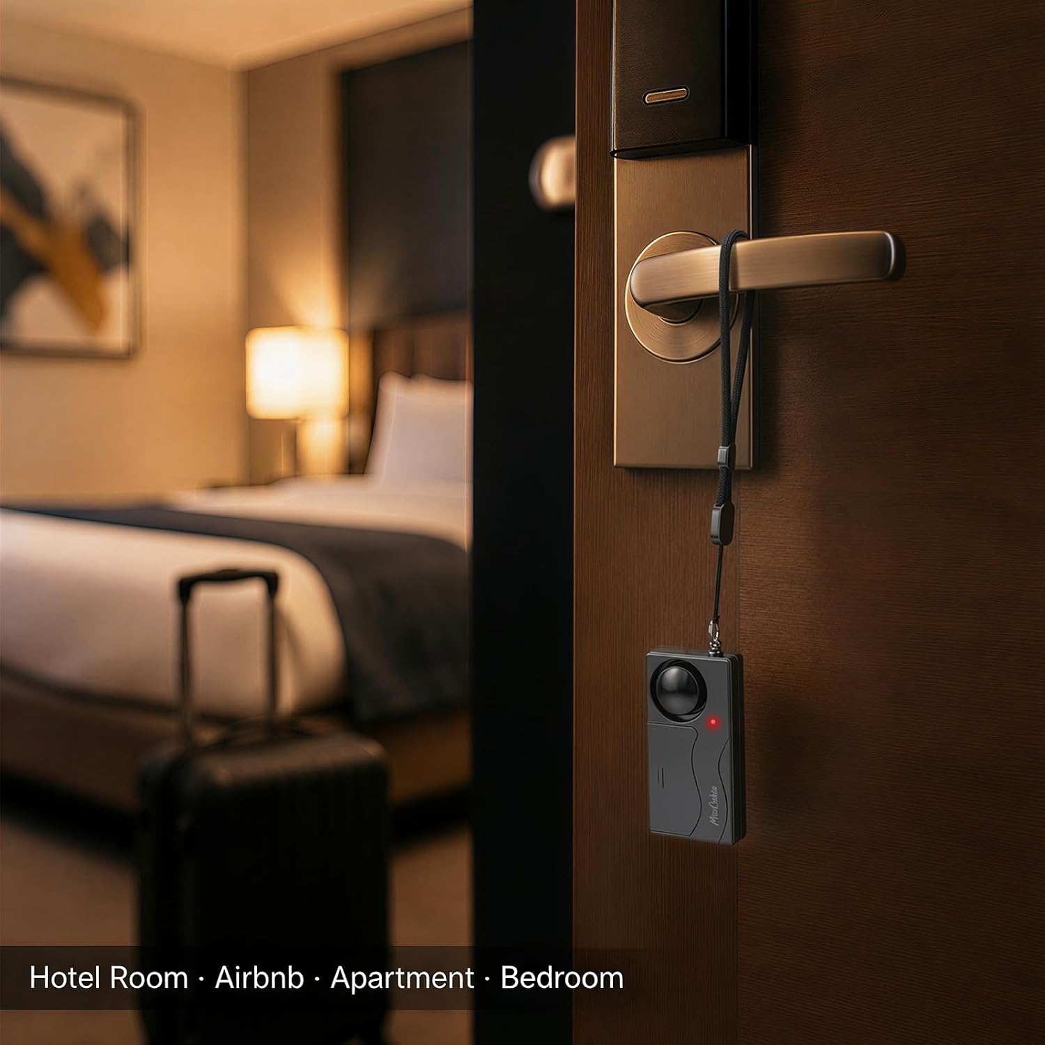 113dB Door Handle Alarm, with Remote Control, Portable Door Alarm