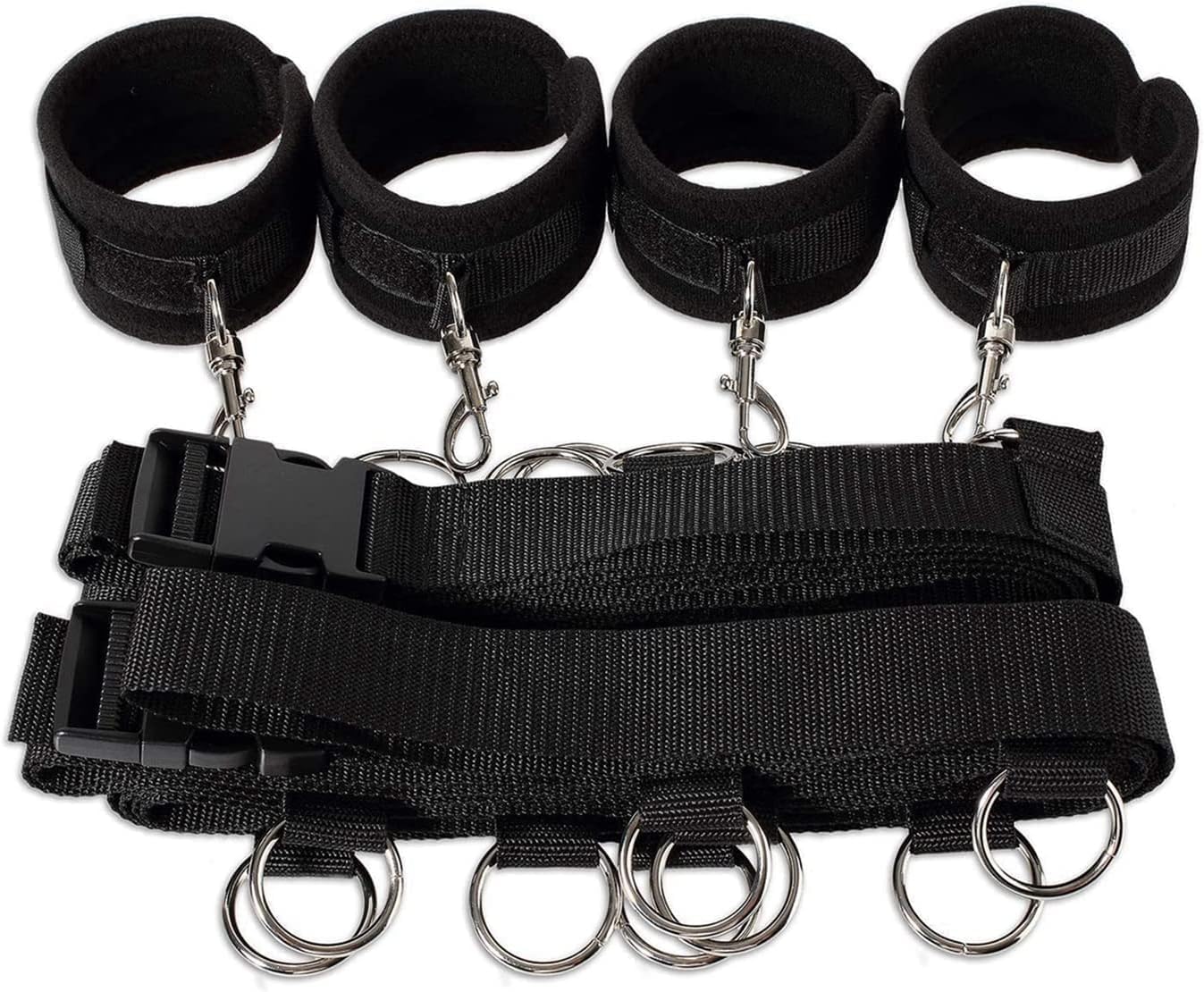 Sex Bondage Kits Restraints Set Adult Sex Toys Leash Adjustable Hand Ankle Cuffs Neck Pillow Bed Slave Bondage Gear Accessories for Couple Sex Games Sweatshirt S2